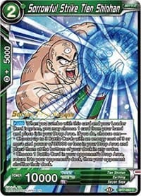 Sorrowful Strike Tien Shinhan - Assault of the Saiyans Pre-Release Cards - Dragon Ball Super: Masters card