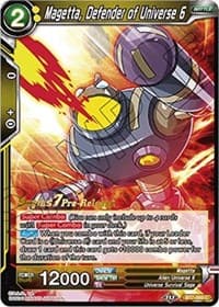 Magetta, Defender of Universe 6 - Assault of the Saiyans Pre-Release Cards - Dragon Ball Super: Masters card