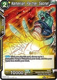 Namekian Partner Saonel - Assault of the Saiyans Pre-Release Cards - Dragon Ball Super: Masters card