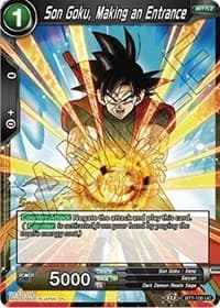Son Goku, Making an Entrance - Assault of the Saiyans Pre-Release Cards - Dragon Ball Super: Masters card