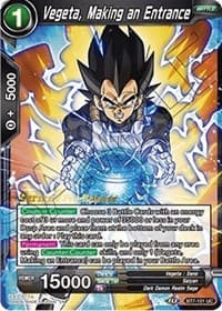 Vegeta, Making an Entrance - Assault of the Saiyans Pre-Release Cards - Dragon Ball Super: Masters card