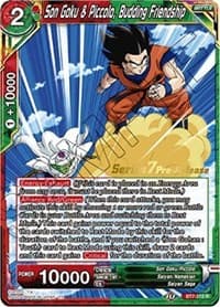 Son Goku & Piccolo, Budding Friendship - Assault of the Saiyans Pre-Release Cards - Dragon Ball Super: Masters card