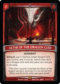 Altar of the Dragon God - Betrayal - Argent Saga TCG card