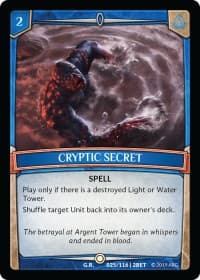 Cryptic Secret - Betrayal - Argent Saga TCG card