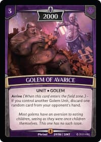 Golem of Avarice - Intro Decks - 2019 - Argent Saga TCG card