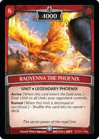 Raoyenna the Phoenix - Betrayal - Argent Saga TCG card