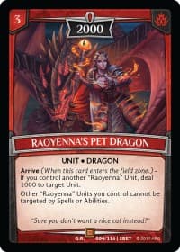 Raoyenna's Pet Dragon - Betrayal - Argent Saga TCG card