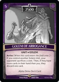 Golem of Arrogance - Alpha Demo Intro Decks - Argent Saga TCG card