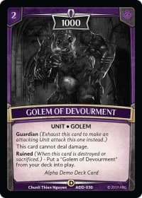 Golem of Devourment - Alpha Demo Intro Decks - Argent Saga TCG card