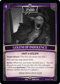 Golem of Indolence - Alpha Demo Intro Decks - Argent Saga TCG card