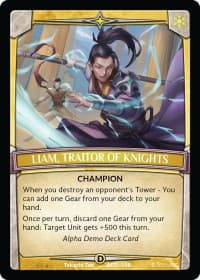 Liam, Traitor of Knights - Alpha Demo Intro Decks - Argent Saga TCG card