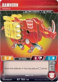 Ramhorn - Warrior - Blaster VS Soundwave Box Set 35th Anniversary Edition - Transformers TCG card