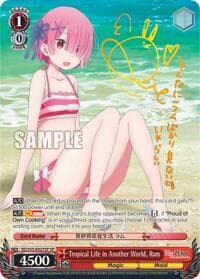 Tropical Life in Another World, Ram (SP) - Re:ZERO Vol.2 - Weiss Schwarz card
