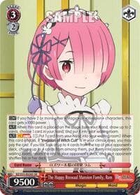 The Happy Roswaal Mansion Family, Ram (SR) - Re:ZERO Vol.2 - Weiss Schwarz card