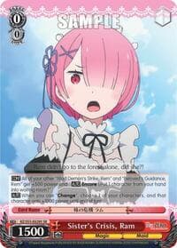 Sister's Crisis, Ram (SR) - Re:ZERO Vol.2 - Weiss Schwarz card