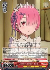 Demure Reply, Ram - Re:ZERO Vol.2 - Weiss Schwarz card
