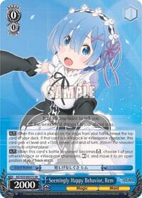 Seemingly Happy Behavior, Rem (SR) - Re:ZERO Vol.2 - Weiss Schwarz card