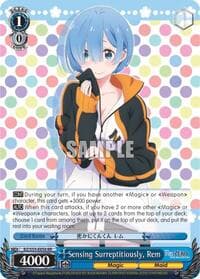 Sensing Surreptitiously, Rem - Re:ZERO Vol.2 - Weiss Schwarz card