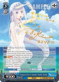 Tropical Life in Another World, Emilia (SP) - Re:ZERO Vol.2 - Weiss Schwarz card