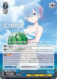 Tropical Life in Another World, Rem - Re:ZERO Vol.2 - Weiss Schwarz card
