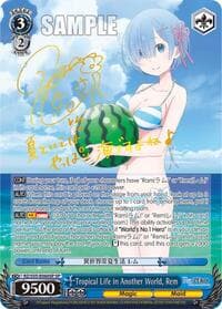 Tropical Life in Another World, Rem (SP) - Re:ZERO Vol.2 - Weiss Schwarz card