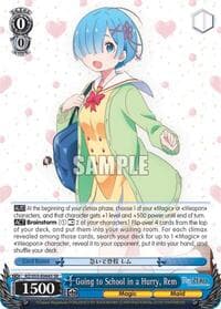 Going to School in a Hurry, Rem (SR) - Re:ZERO Vol.2 - Weiss Schwarz card