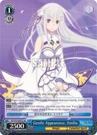 Gentle Appearance, Emilia (SR) - Re:ZERO Vol.2 - Weiss Schwarz card