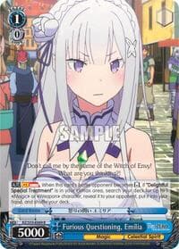 Furious Questioning, Emilia - Re:ZERO Vol.2 - Weiss Schwarz card