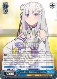 Steadfast Principles, Emilia - Re:ZERO Vol.2 - Weiss Schwarz card