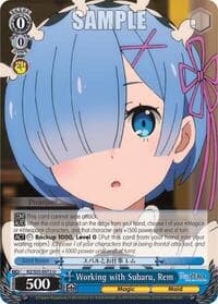 Working with Subaru, Rem - Re:ZERO Vol.2 - Weiss Schwarz card