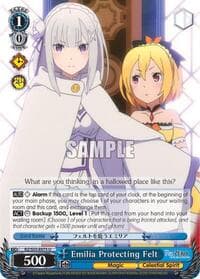 Emilia Protecting Felt - Re:ZERO Vol.2 - Weiss Schwarz card