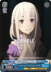 Unexpected Switching, Emilia - Re:ZERO Vol.2 - Weiss Schwarz card