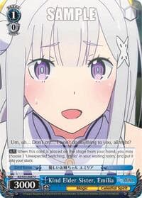 Kind Elder Sister, Emilia - Re:ZERO Vol.2 - Weiss Schwarz card