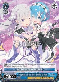 Spring's Best Shot, Emilia & Rem - Re:ZERO Vol.2 - Weiss Schwarz card