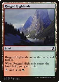 Rugged Highlands - Commander 2019 - Magic: The Gathering card
