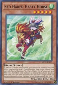 Red Hared Hasty Horse - 2019 Gold Sarcophagus Tin Mega Pack - YuGiOh card