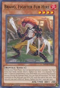 Bravo, Fighter Fur Hire - 2019 Gold Sarcophagus Tin Mega Pack - YuGiOh card
