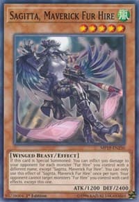 Sagitta, Maverick Fur Hire - 2019 Gold Sarcophagus Tin Mega Pack - YuGiOh card
