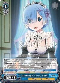 Morning Chores, Rem - Re:ZERO Vol.2 - Weiss Schwarz card