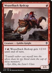 Weaselback Redcap - Throne of Eldraine - Magic: The Gathering card