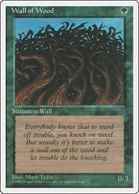 Wall of Wood - Fourth Edition - Magic: The Gathering card