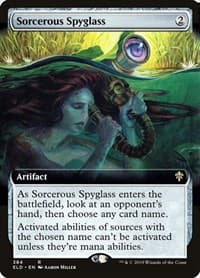 Sorcerous Spyglass (Extended Art) - Throne of Eldraine - Magic: The Gathering card