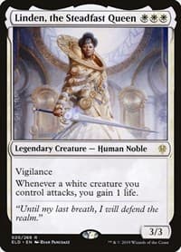 Linden, the Steadfast Queen - Throne of Eldraine - Magic: The Gathering card