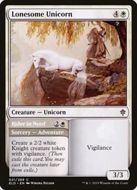 Lonesome Unicorn - Throne of Eldraine - Magic: The Gathering card