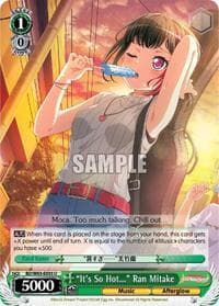 "It's So Hot..." Ran Mitake - BanG Dream! Girls Band Party! Vol.2 - Weiss Schwarz card