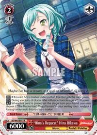 "Hina's Request" Hina Hikawa - BanG Dream! Girls Band Party! Vol.2 - Weiss Schwarz card