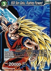 SS3 Son Goku, Pushing Forward - Expansion Deck Box Set 07: Magnificent Collection - Fusion Hero - Dragon Ball Super: Masters card