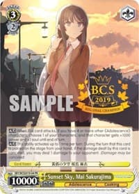 Sunset Sky, Mai Sakurajima - Bushiroad Event Cards - Weiss Schwarz card