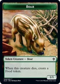 Boar // Food (017) Double-Sided Token - Throne of Eldraine - Magic: The Gathering card
