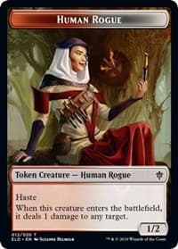 Human Rogue // Food (016) Double-Sided Token - Throne of Eldraine - Magic: The Gathering card